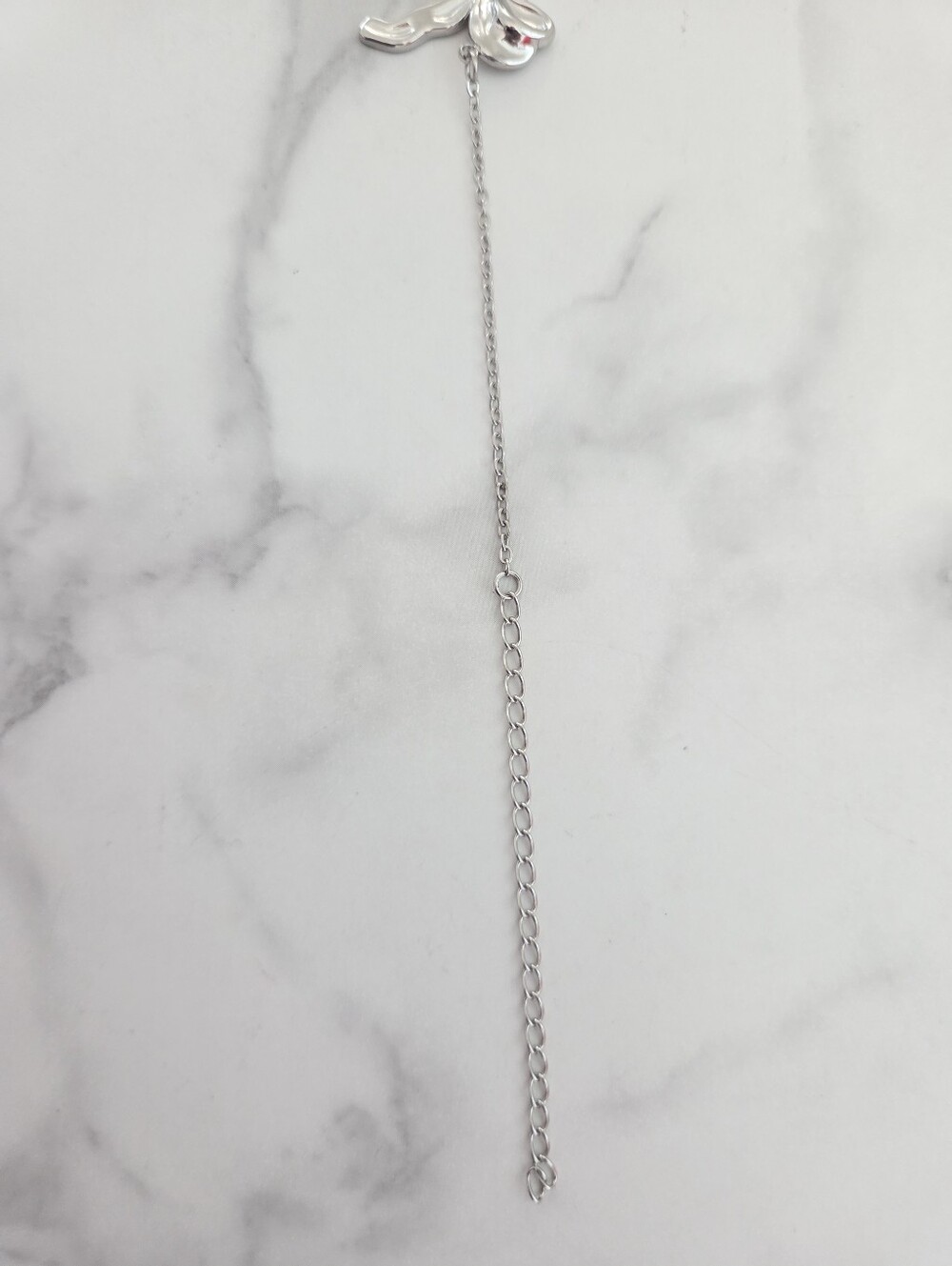 ​Silver Bow Charm Ankle Bracelet Dainty Y2K Coquette Summer Jewelry - Picture 9 of 11